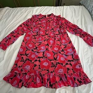 Who What Wear Red and Black Floral Dress